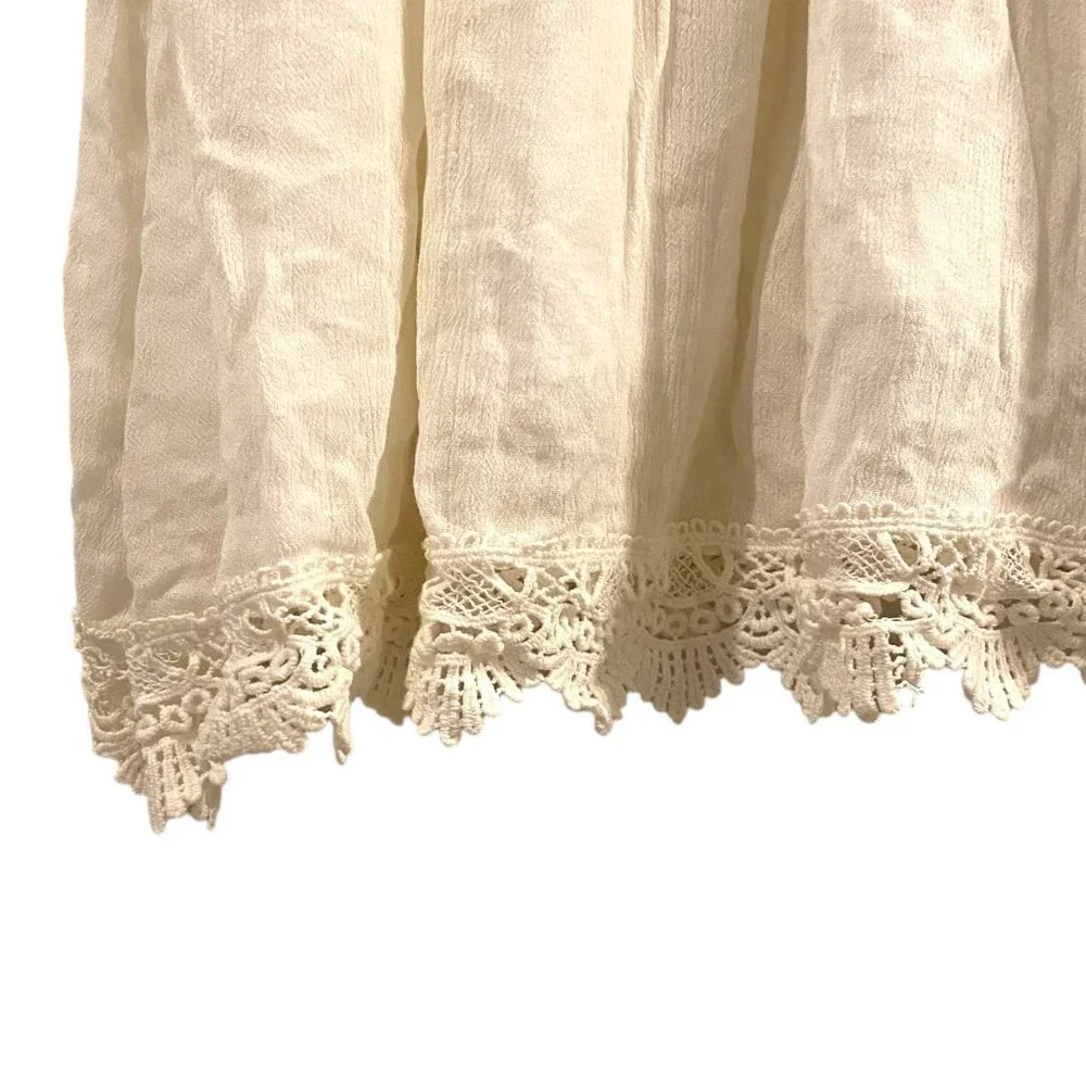 Nasty Gal Raga White Crochet Lace Cotton Off The Shoulder Dress with Embroided L - Picture 3 of 5